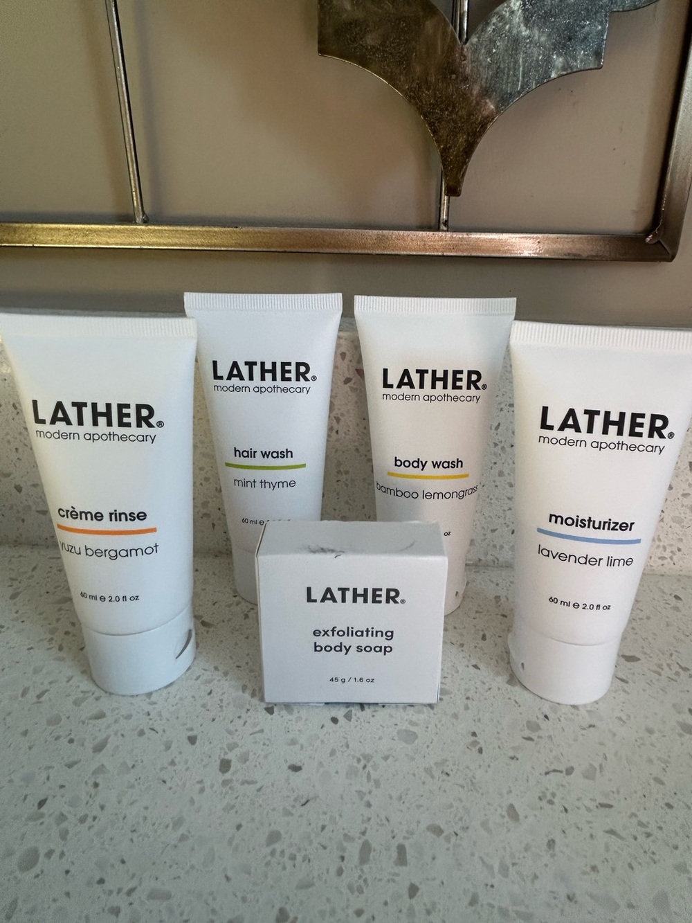 LATHER Luxury Travel Bath & Body Set Vegan Unisex